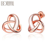 925 Silver Double Heart Earring For Woman Wedding Party