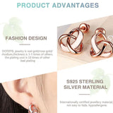 925 Silver Double Heart Earring For Woman Wedding Party
