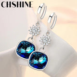 925 Silver Kyanite Snowflake Earrings Banquet Party Gift