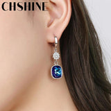 925 Silver Kyanite Snowflake Earrings Banquet Party Gift