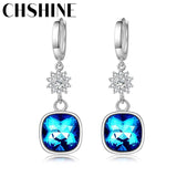 925 Silver Kyanite Snowflake Earrings Banquet Party Gift