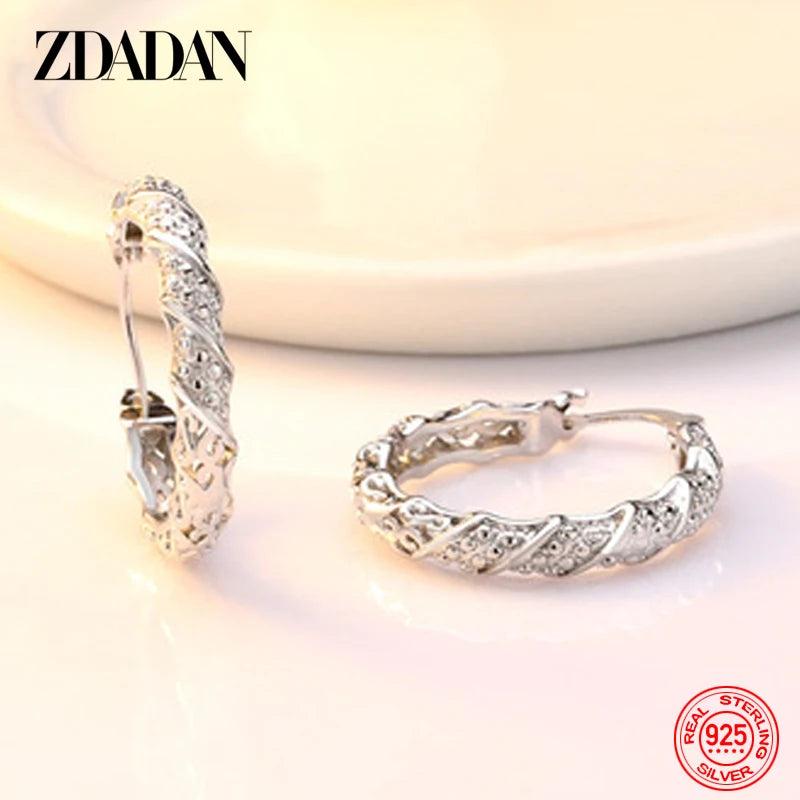 925 Sterling Silver Hoop Earrings for Women Wedding Jewelry