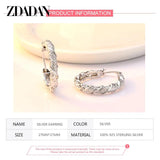 925 Sterling Silver Hoop Earrings for Women Wedding Jewelry