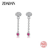 925 Silver Water Drop CZ Long Chains Earrings For Women