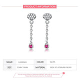 925 Silver Water Drop CZ Long Chains Earrings For Women