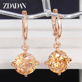 925 Silver Crystal Zircon Dangle Earrings Engagement Party Jewelry