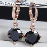 925 Silver Crystal Zircon Dangle Earrings Engagement Party Jewelry