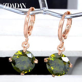 925 Silver Crystal Zircon Dangle Earrings Engagement Party Jewelry