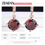 925 Silver Crystal Zircon Dangle Earrings Engagement Party Jewelry