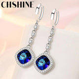 925 Silver Square Kyanite Earrings Banquet Party Gift