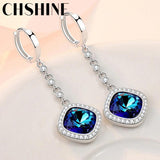 925 Silver Square Kyanite Earrings Banquet Party Gift