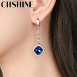 925 Silver Square Kyanite Earrings Banquet Party Gift