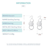 925 Silver Sanding Round Long Earring For Women
