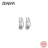 925 Silver Zircon No Pierced Earrings for Women Ear Clip Wedding