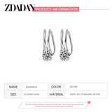 925 Silver Zircon No Pierced Earrings for Women Ear Clip Wedding