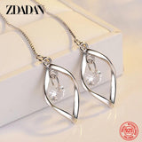 925 Silver Long Tassel Pearl Drop Earring Women Girls Jewelry