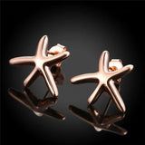 925 Silver Rose Starfish Earring Wedding Jewelry
