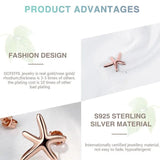 925 Silver Rose Starfish Earring Wedding Jewelry
