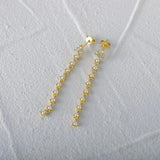 Zircon 925 Silver Plated Chain Drop Earrings Women Fine Jewelry