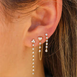 Zircon 925 Silver Plated Chain Drop Earrings Women Fine Jewelry