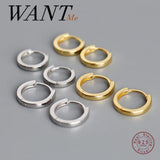 925 Sterling Silver Round Ear Buckle for Women Earrings