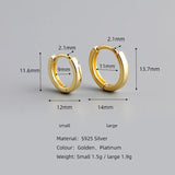 925 Sterling Silver Round Ear Buckle for Women Earrings