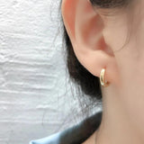 925 Sterling Silver Round Ear Buckle for Women Earrings