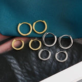 925 Sterling Silver Round Ear Buckle for Women Earrings
