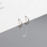 Geometric Handcuffs Chain Stud Earrings 925 Sterling Silver Unisex Rock Jewelry