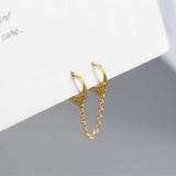 Geometric Handcuffs Chain Stud Earrings 925 Sterling Silver Unisex Rock Jewelry