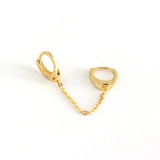 Geometric Handcuffs Chain Stud Earrings 925 Sterling Silver Unisex Rock Jewelry