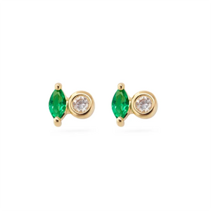 French Square Zircon Piercing Earring 925 Sterling Silver Earrings For Women