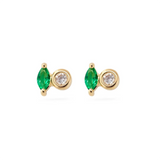 French Square Zircon Piercing Earring 925 Sterling Silver Earrings For Women