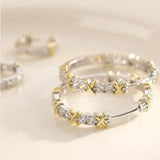 Vintage Hoop Earring AAAAA Zircon 925 Sterling Silver Party Wedding Earrings