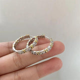 Vintage Hoop Earring AAAAA Zircon 925 Sterling Silver Party Wedding Earrings