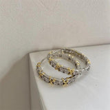 Vintage Hoop Earring AAAAA Zircon 925 Sterling Silver Party Wedding Earrings