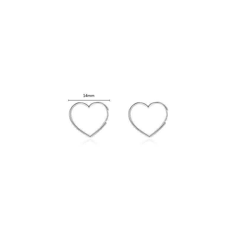 925 Sterling Silver Hearts Hoop Earrings Romantic Charm for Women