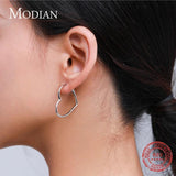 925 Sterling Silver Hearts Hoop Earrings Romantic Charm for Women