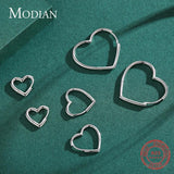 925 Sterling Silver Hearts Hoop Earrings Romantic Charm for Women