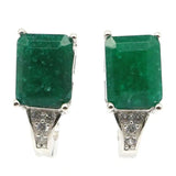 Emerald CZ Silver Earrings Drop for Sister Daily Wear
