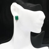 Emerald CZ Silver Earrings Drop for Sister Daily Wear