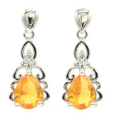 Emerald CZ Silver Earrings Drop for Sister Daily Wear