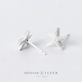 925 Silver Starfish Stud Earrings Women's Jewelry Earrings