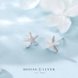 925 Silver Starfish Stud Earrings Women's Jewelry Earrings