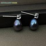 Freshwater Cultured Pearl Teardrop Stud Earrings 925 Sterling Silver