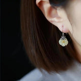 Charming Natural Hetian Jade Bee Earrings