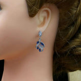 CZ Long Earrings 925 Silver Wedding Jewelry