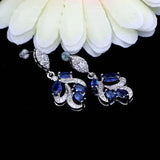 CZ Long Earrings 925 Silver Wedding Jewelry