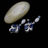 CZ Long Earrings 925 Silver Wedding Jewelry
