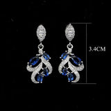CZ Long Earrings 925 Silver Wedding Jewelry